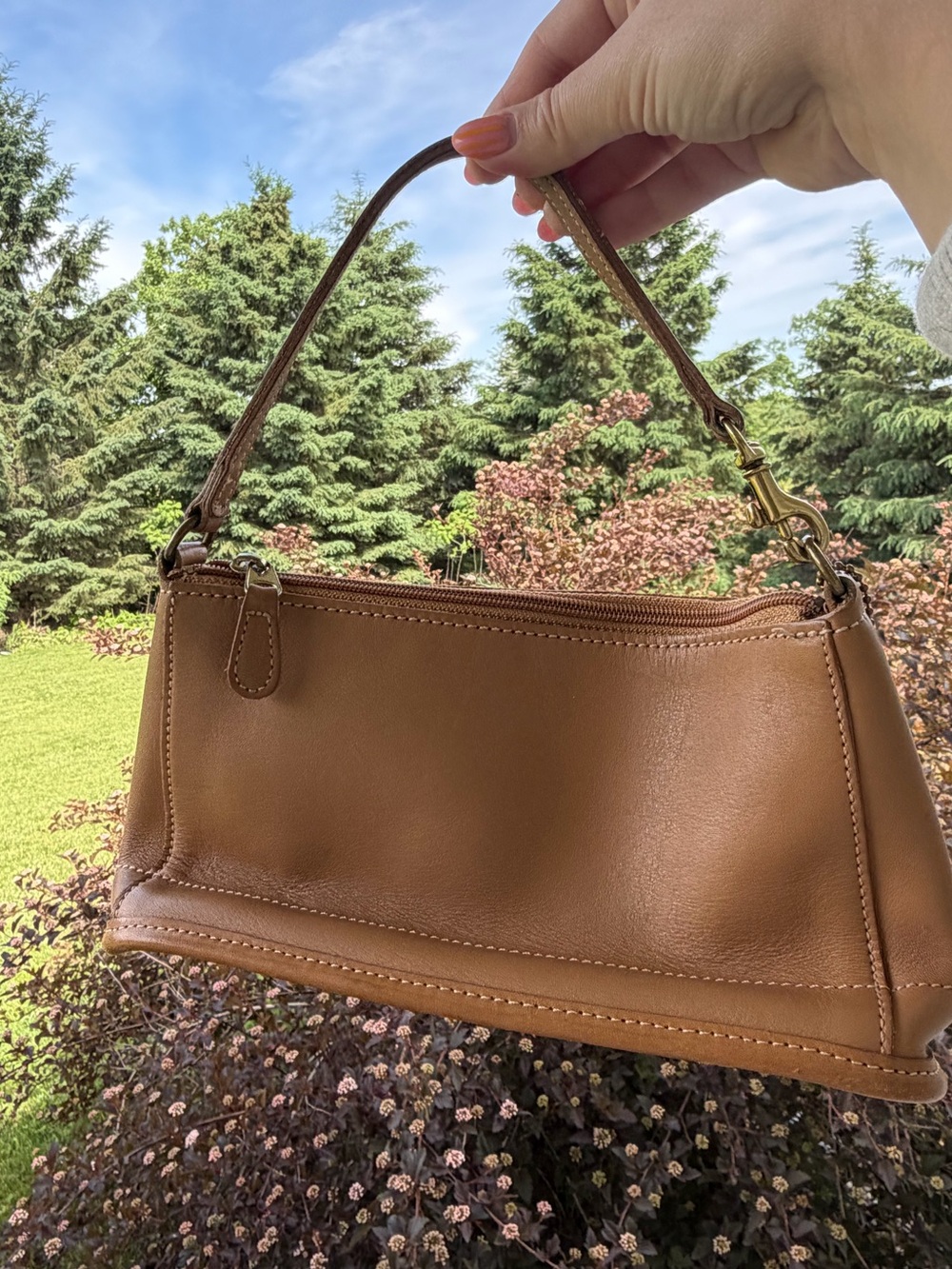 Vintage 90s coach tan Bleecker 9311 Demi baguette handbag shoulder bag purse